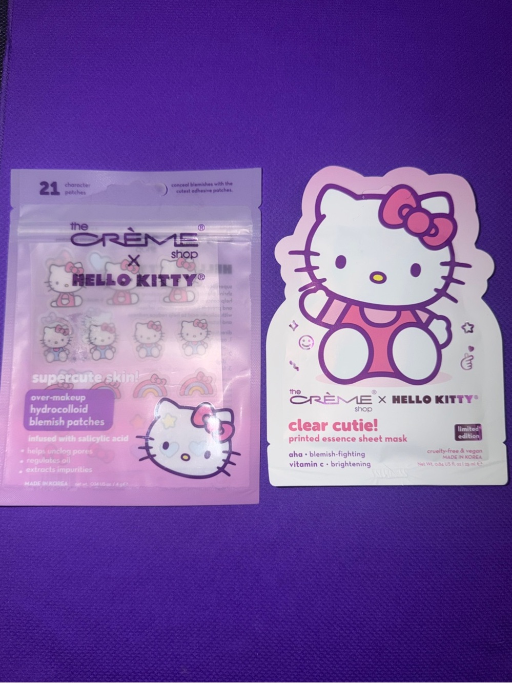 Hello Kitty Pink Clear Cutie Sheet Mask & Blemish Patch Duo